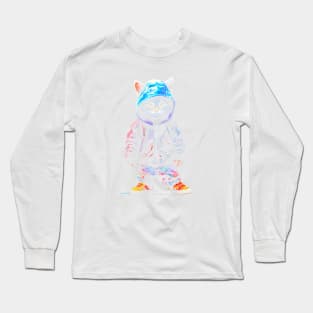 A Colorfully Dressed Kitten Long Sleeve T-Shirt